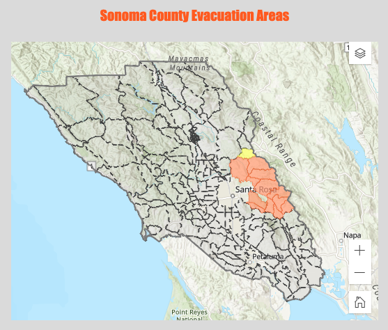City of Santa Rosa Evacutation Map