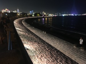 Qingdao at night harbor